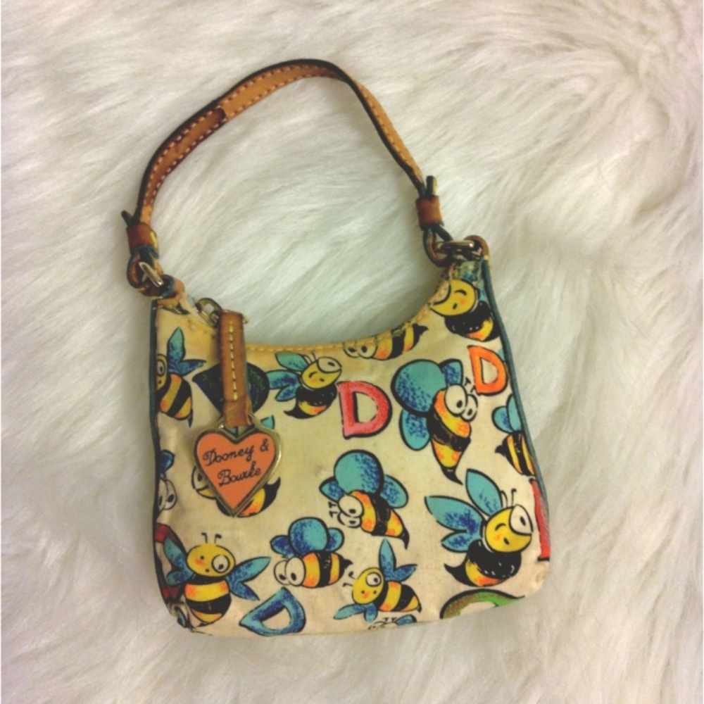 Dooney & Bourke Cream Bee Print Mini Bag